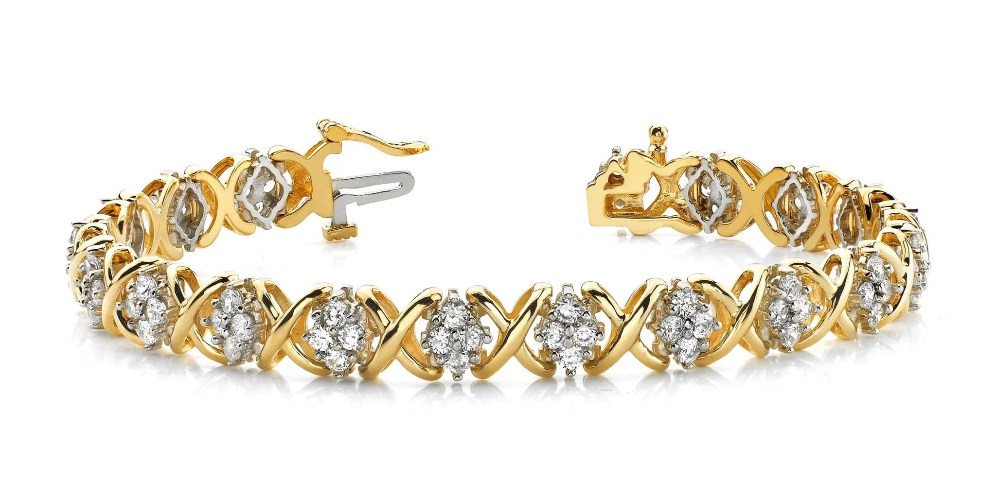 X Quad Diamond Bracelet with 4.01 ct.(finished) 2.6mm
