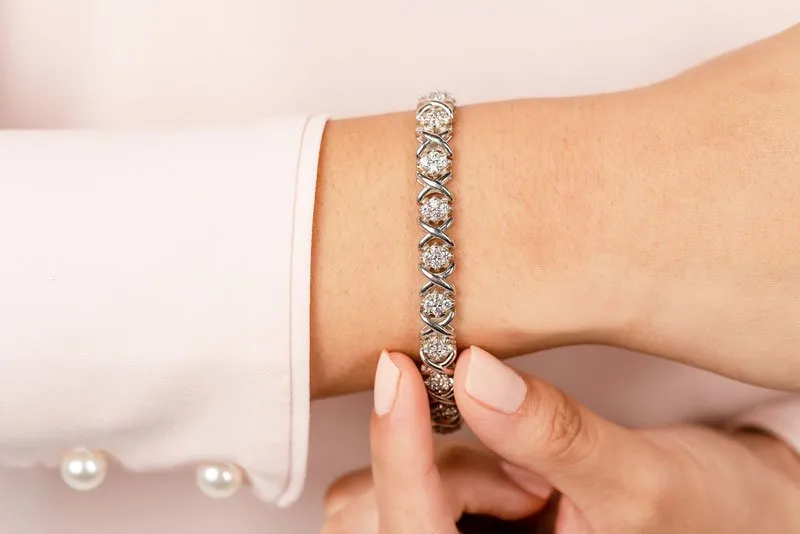 X Quad Diamond Bracelet with 4.01 ct.(finished) 2.6mm
