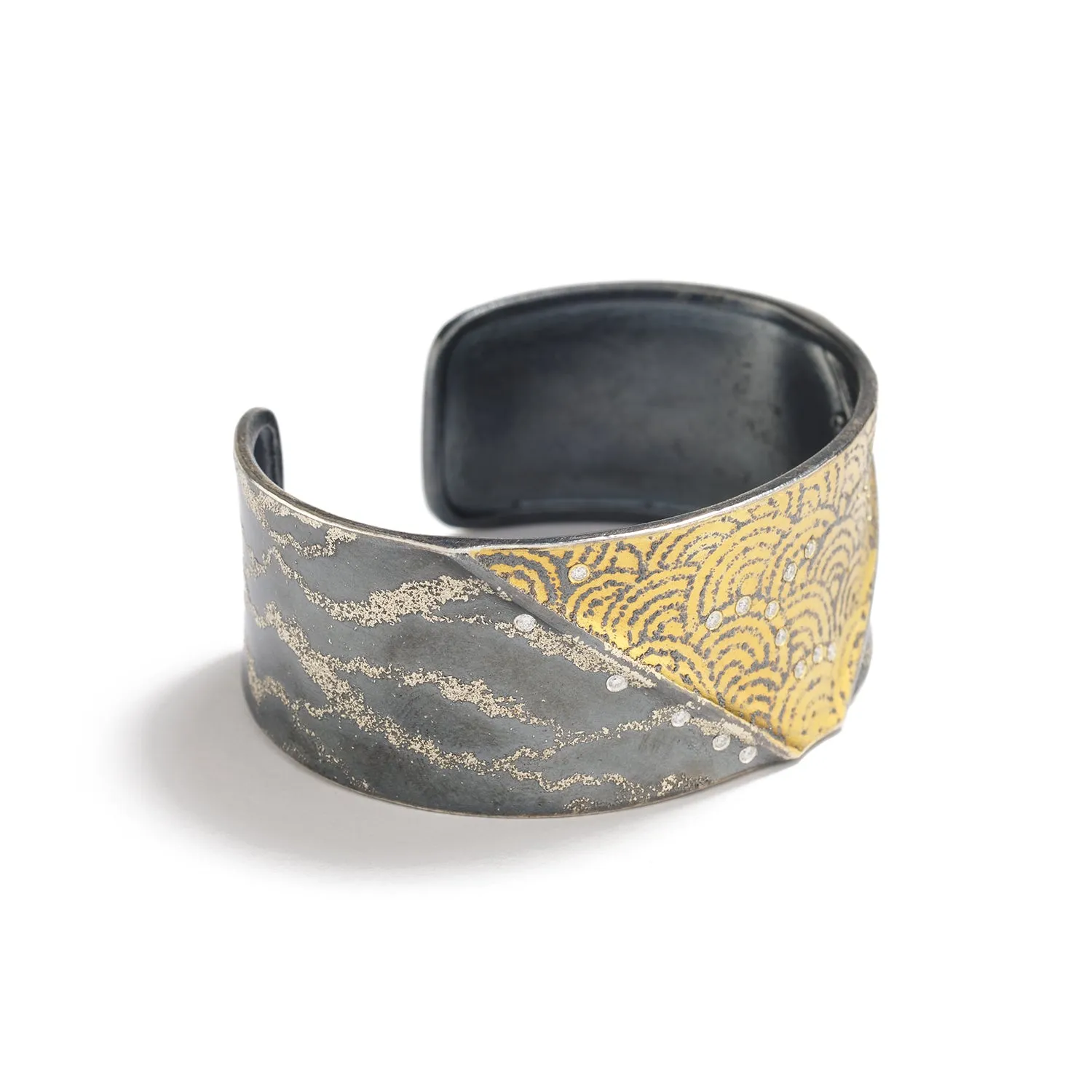 Yellow Gold and Diamond Cuff