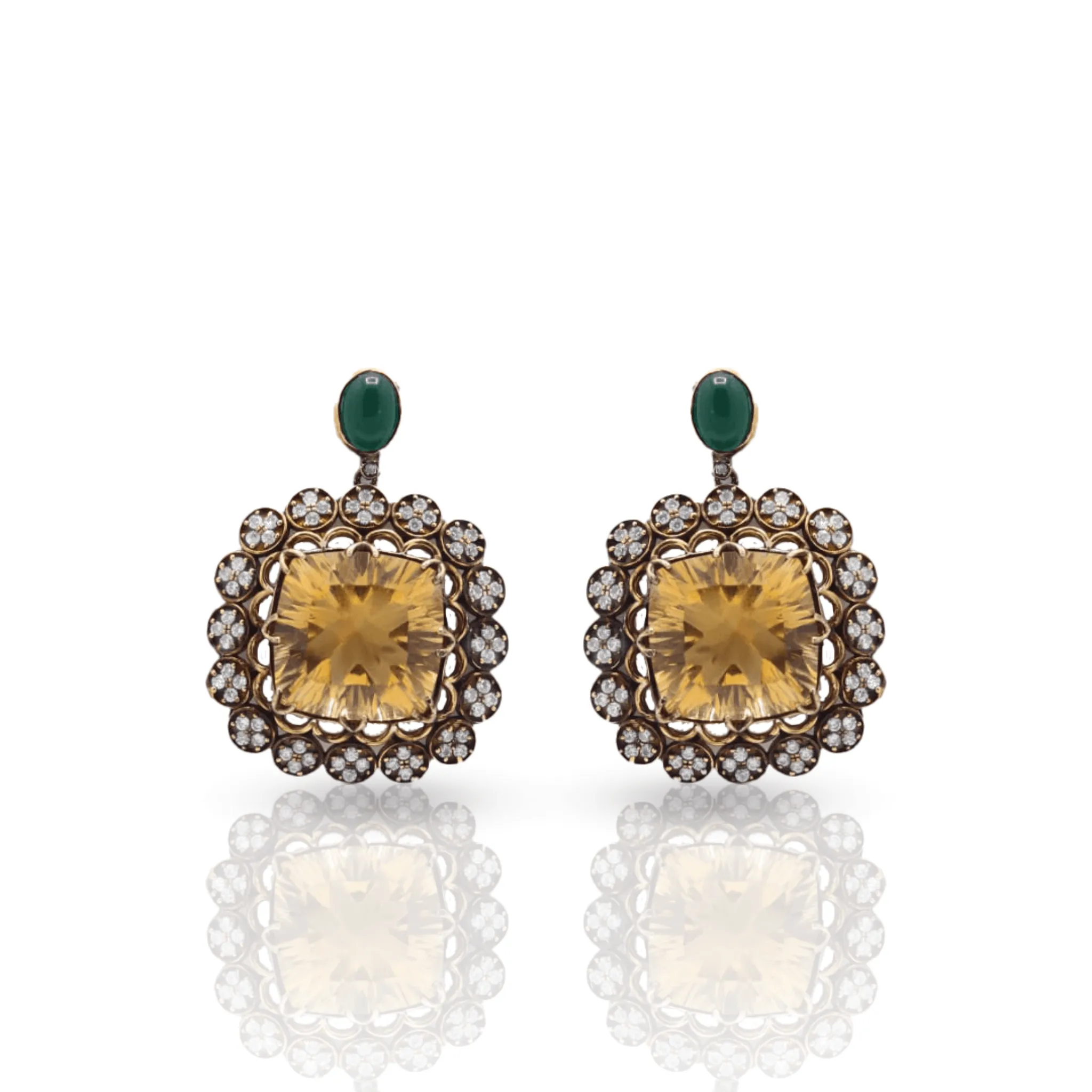 Yellow Sapphire Blossom Earrings