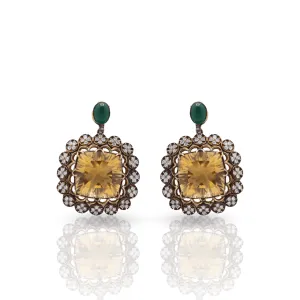 Yellow Sapphire Blossom Earrings