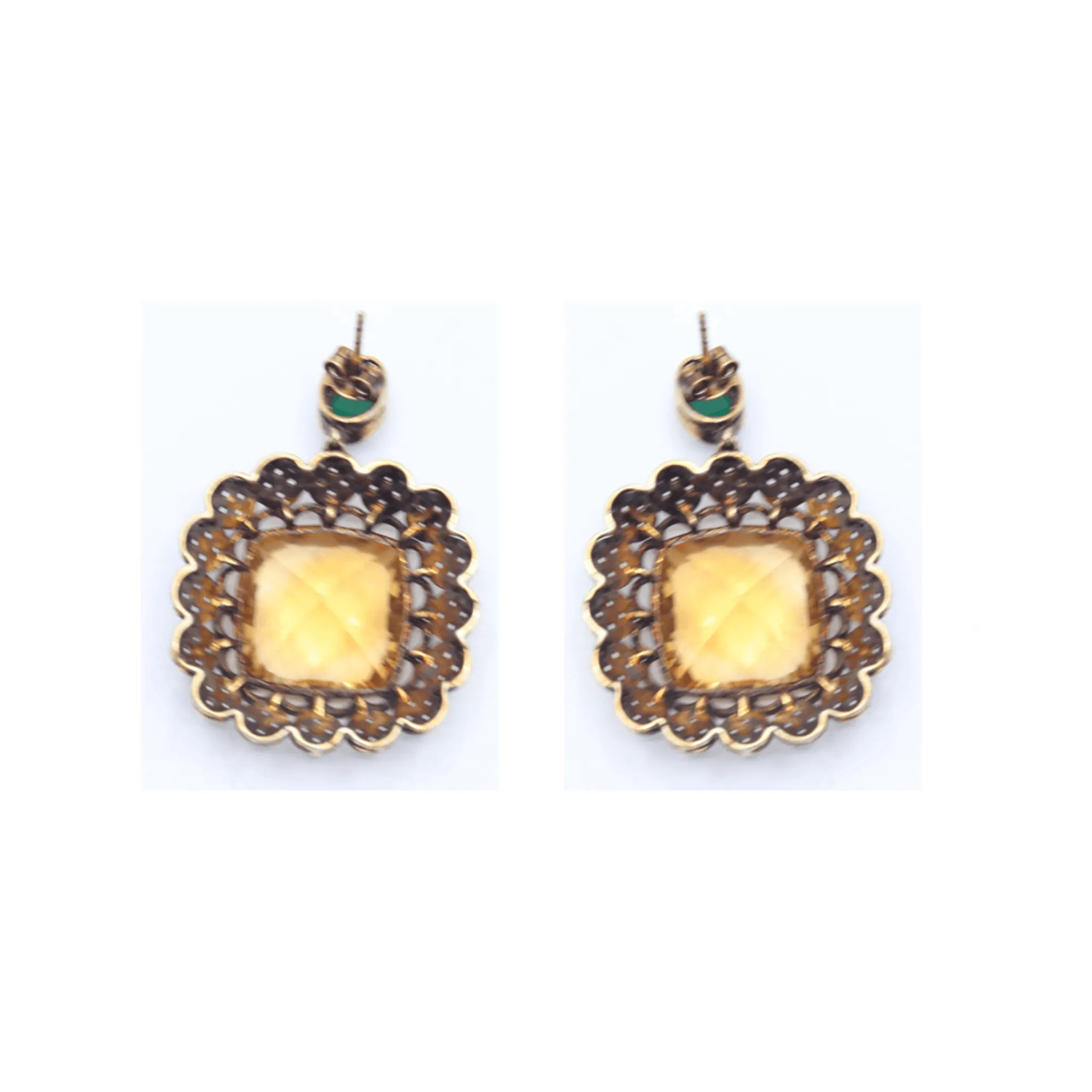 Yellow Sapphire Blossom Earrings
